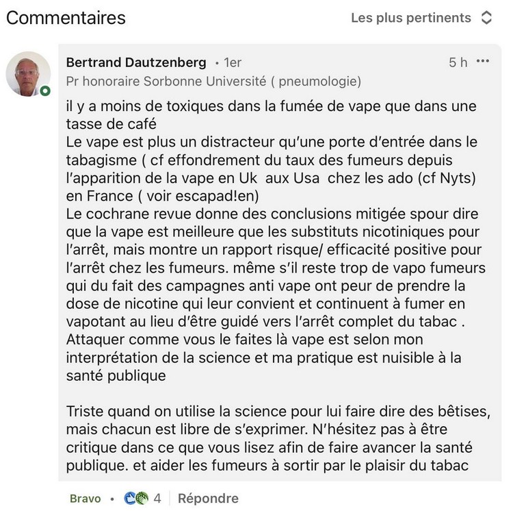 Pr. Bertrand Dautzenberg blog le petit vapoteur